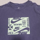 Brasil Nike Cbf Tee Shirt Mens Xl Blue Brazil Futbol Soccer Graphic
