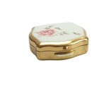 Vintage Stratton Pill Box Pink Roses Pill 1950s Tablet Antique English Flower 