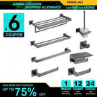 Gray 304 Stainless Steel Towel Rack Toilet Brush Paper Holder Soap Dispenser Tow