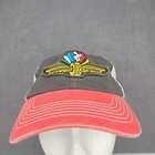 Vtg Indianapolis Motor Speedway Red Gray Tan Snapback Hat Cap Indy 500 Osfa
