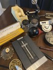 Big Lot Of Vintage Estate Sale Collectible Office Supplies   Staplers pens