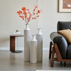 Floor Metal Vases Decorated White Metal Vases Set Of 3 Gorgeous Home Decoration