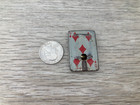 Vintage Cracker Jack Playing Card 5 Of Diamonds Red Whistle Charm Token Prize