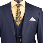 Vinci Men s Navy Blue 3 Piece 2 Button Classic Fit Suit - New