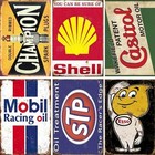 Vintage Metal Tin Signs Set Of 6  Retro Garage Signs   Oil   Gas Station Wall