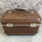 American Tourister Escort Travel Case Brown Vintage Cosmetic  Luggage -000 Combo