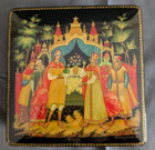 Palekh Russian Black Lacquer Hand Painted Box By Ekaterina Zavarikhina