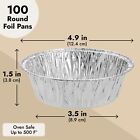 100 Pack Aluminum Round Disposable Foil Pie Pans For Baking  5 Inches