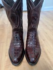Jw Ranch Men s Western Boot Red Leather Caiman Tail 8 5 Ee Pointed Toe