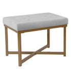 Silver Orchid Sid Velvet Tufted Ottoman  Medium