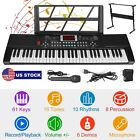 61 Key Music Electronic Keyboard Electric Digital Piano Organ With Stand   Mic