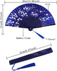 Folding Hand Fan For Women  Chinese Japanese Vintage Style Bamboo Silk Hand Held