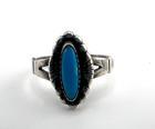 Vintage Navajo Sterling Silver Turquoise Ring Sz Us 7 5 Sun Ray Native American