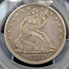 1842 50c Seated Liberty Half Dollar Pcgs Xf40 Cac Green Bean Medium Date  j136