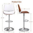 Bar Stools Set Of 2 Swivel Adjustable W pu Leather Back For Kitchen Dining White