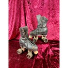 Vintage Leather Roller Skates Black Leather Chicago Wheels And Sure-grip Trucks
