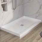 Shower Base 60  l X 36  w With Stainless Steel Curbless Shower Base In White