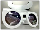 Oversized Vintage Retro Cat Eye Style Sun Glasses Large Big Funky White  Frame