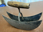 Vintage Antique Primitive Wooden Handle Double Metal Blade Chopper Dough Cutter