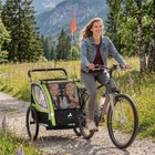 Child Baby Bike Trailer Kids 2 Seater  Bike Stroller Toddler  Green