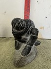 Vintage Inuit Soapstone Carving   Eskimo Sculpture  Artist Signed Johnny Pulugu