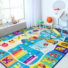 Educational Kid Area Rug For Playroom  7x10 Feet Tpr Non Slip Classroom Carpe   
