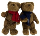 Vintage Polo Ralph Lauren Plush Brown Teddy Bear Scarf 10  Stuffed Toy Lot Of 2
