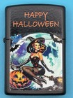 Happy Halloween Witch Design 2 Pumpkin Black Matte Zippo Lighter New