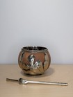 Yerba Mate Gourd Set Handmade Classic Mate Cup Bombilla Straw Silver Detail