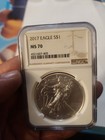 2017  p   1 American Silver Eagle  Ngc Ms70 