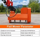 Flail Mower With Two Hydraulic Hoses For Mini Excavator Attachment Free Shipping