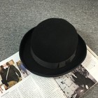 Unisex Men s Woman 100  Wool Gentleman Dome Fedora Hat Black Autumn And Winter