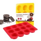 2pcs Silicone Cookie Chocolate Molds  Vituer 12-cavity Round Silicone Baking