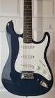 Fender Squier Bullet Stratocaster Blue White W  Case 6 String Electric Guitar