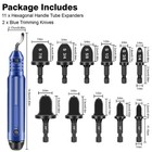 13x Copper Tube Expander   Deburring Scraper Tool Hvac Pipe Flaring Swage Drill
