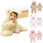 Newborn Baby Jumpsuit Outfit Hoody Coat Winter Infant Rompers Toddler Bodysuit