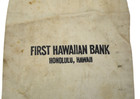 Vintage Canvas Coin Cash First Hawaiian Bank Honolulu Hawaii Money Deposit Bag