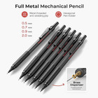 30pcs Black Metal Mechanical Pencil Set In Leather Case  Art Drafting Pencil 0 5