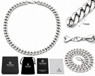 11mm Silver Curb Chain Necklace     22  Stainless Steel Heavy Link For Men