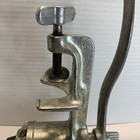 Vintage Metal Meat Grinder Universal No 1 Heavy Wood Handle  3 Blades Tabletop 