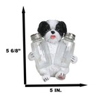 Ebros Hugging Pooch Shih Tzu Glass Salt Pepper Shakers Holder Figurine 6 tall