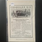 Vintage 1921 Chandler Six Luxurious Comfort Mechanical Ad Advertisement