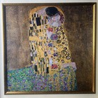 Gustav Klimt    the Kiss    Framed Textured Canvas Print Wall Art