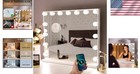 Hollywood Lighted Makeup Mirror With 15 Led Bulbs   Usb Charging Port