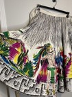 Vintage Aztecade Hand Painted Mexican Scenic Wrap Skirt Folk Art Size 14
