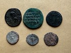 Lot Of 6  six  Silver   Bronze Roman And Byzantine Coins  A Nice Collection 