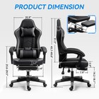Elecwish Ergonomic Gaming Office Chair Swivel Recliner With Retractable Footrest