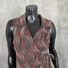 Vintage 90s Y2k La Belle Size M Abstract Swirl Pattern Wrap Dress Sleeveless
