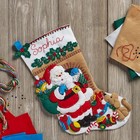 Bucilla Felt Stocking Applique Kit 18  Long Santa   s Visit 86702