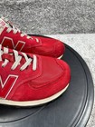 New Balance Shoes Mens Size 8 D 574 Red Silver Slip Resistant Athletic Sneaker